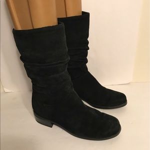 Basic Editions size 7.5 slouch boots black suede