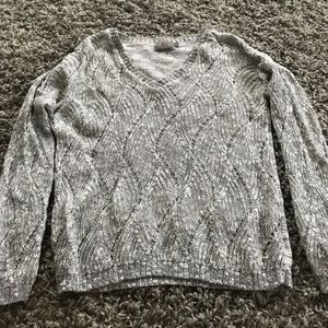 Gray and White Sweater