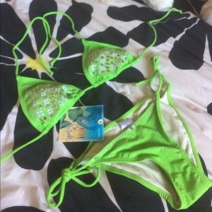 Lime green bikini