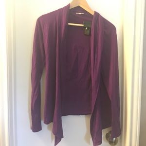 Peter Millar purple asymmetrical cardigan
