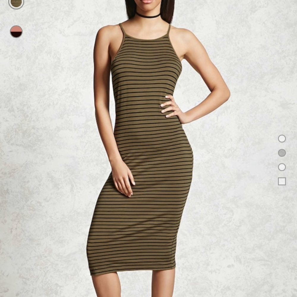 Striped bodycon midi dress