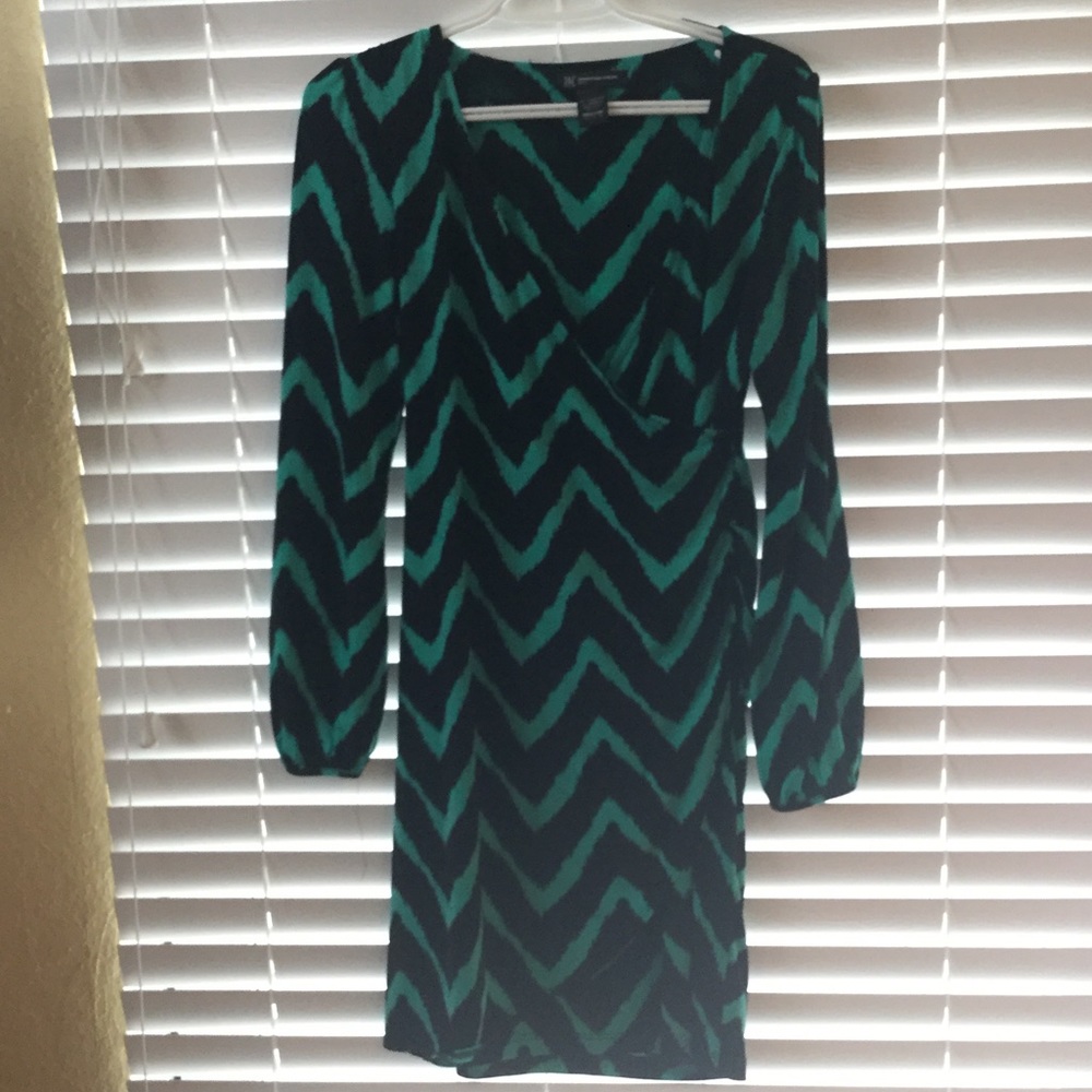 Green and black dress