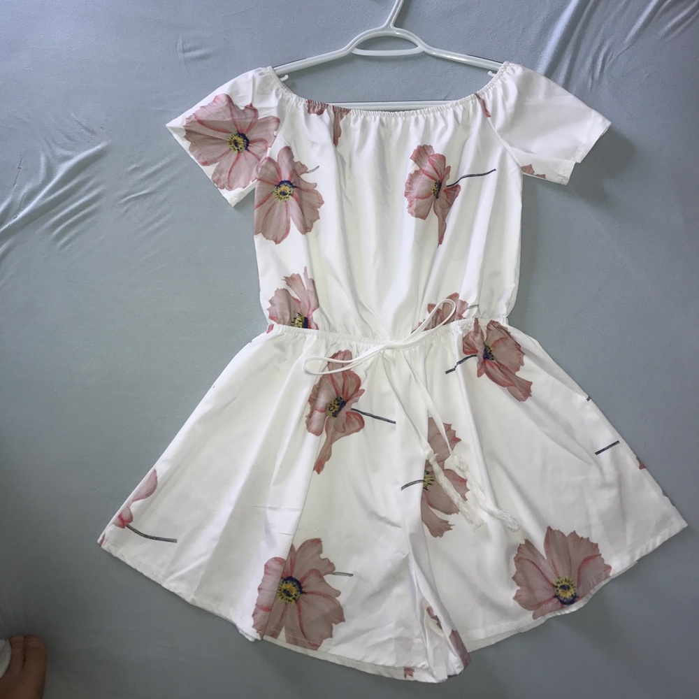 Off the shoulder Floral Romper from Tobi