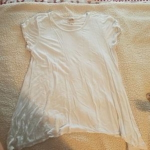 White flowing short sleeve t-shirt