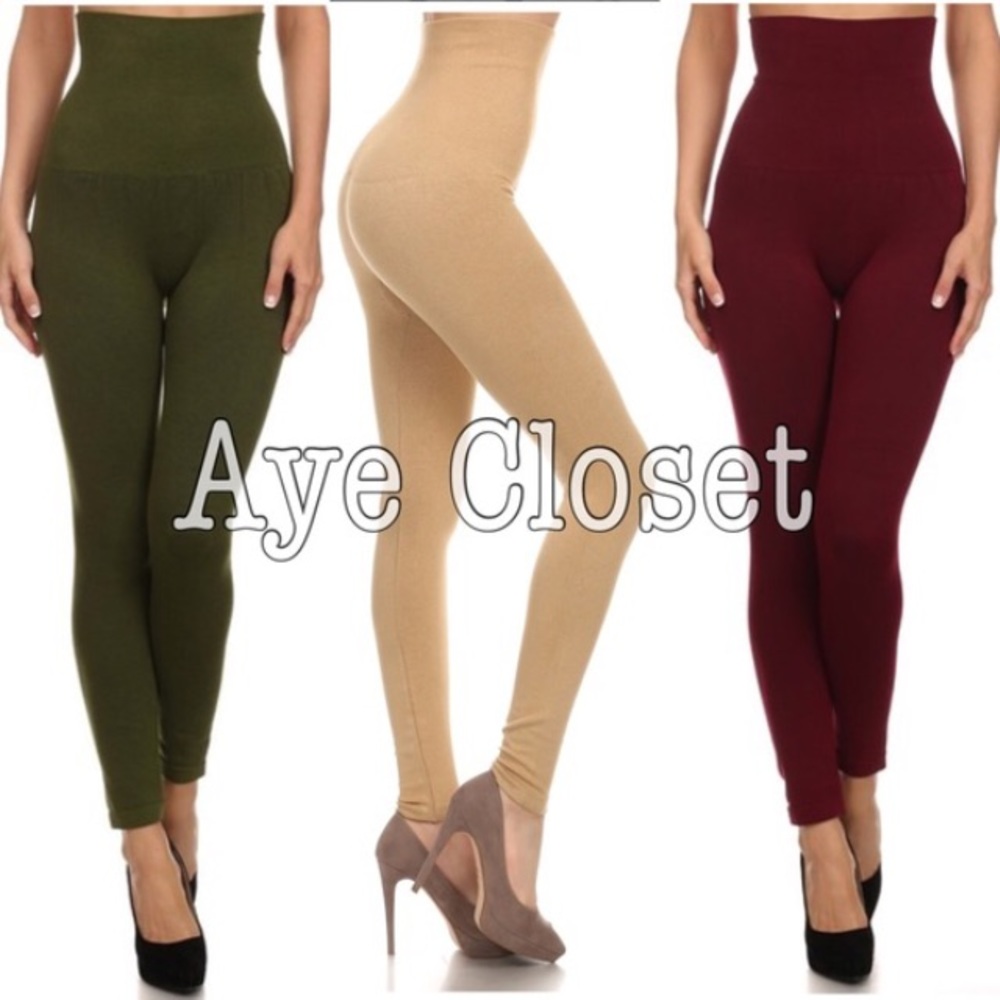 High waisted compression leggings tummy control - Picture 2 of 2