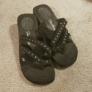 Skechers black wedge sandle