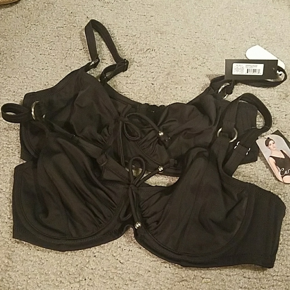 Two nwt swim tops bra sz 34dd