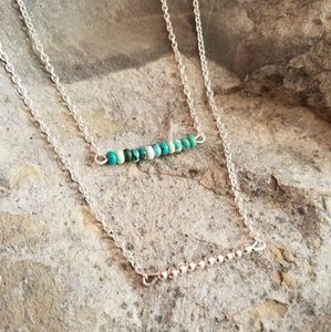 2 Layering Bar necklaces set