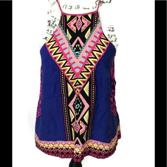 Sweet Wanderer Tops - Buckle Med Aztec print blouse