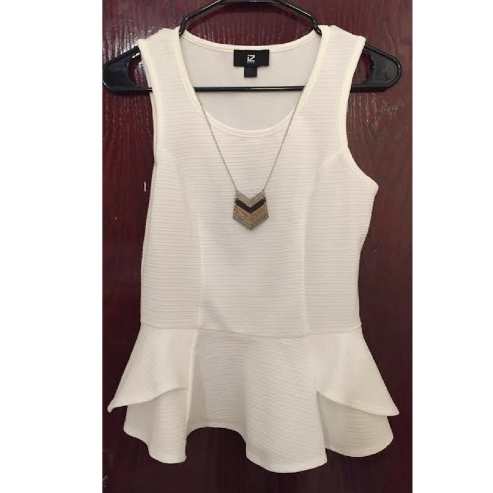 Peplum top with attached necklace