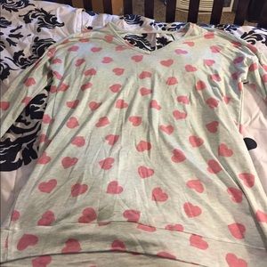 Cute light blue and pink heart shirt