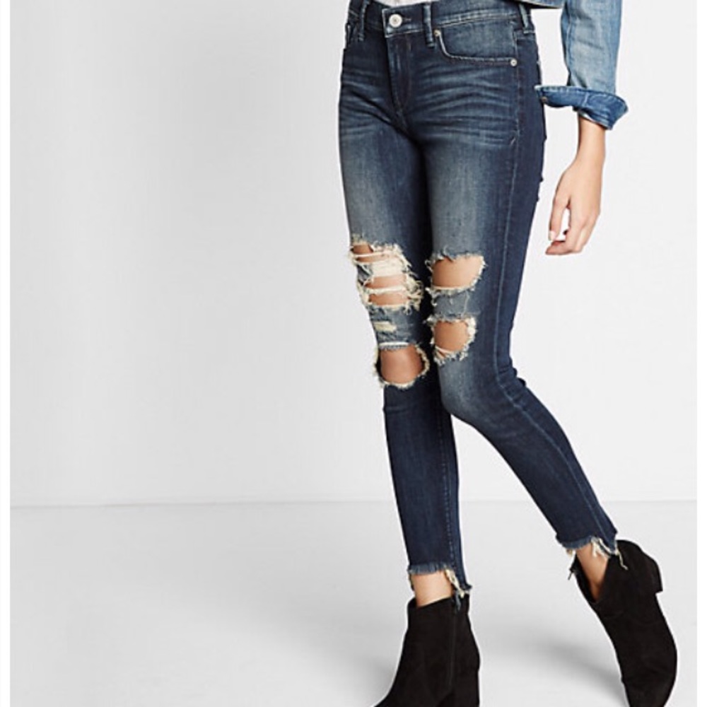 Distressed Express Jeans