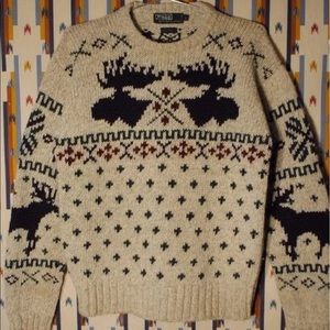 Rare Polo Ralph Lauren wool Moosehead sweater XL