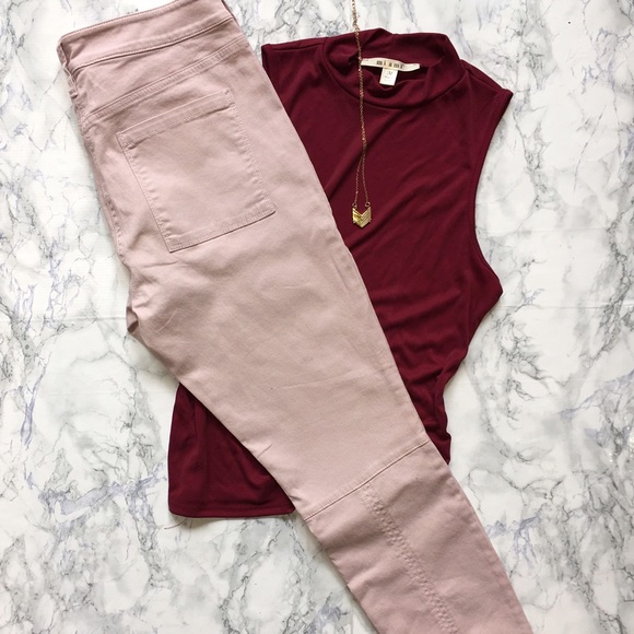 🖤Loft Pink Skinny Ankle Pant🖤 - Picture 2 of 8