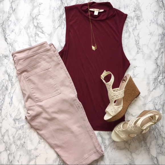 🖤Loft Pink Skinny Ankle Pant🖤 - Picture 5 of 8