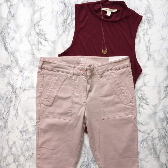 🖤Loft Pink Skinny Ankle Pant🖤 - Picture 6 of 8