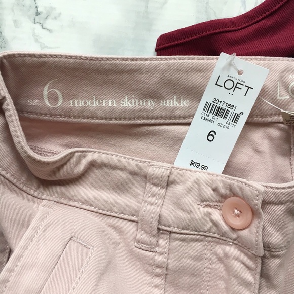 🖤Loft Pink Skinny Ankle Pant🖤 - Picture 7 of 8