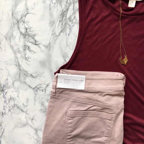 🖤Loft Pink Skinny Ankle Pant🖤 - Picture 8 of 8