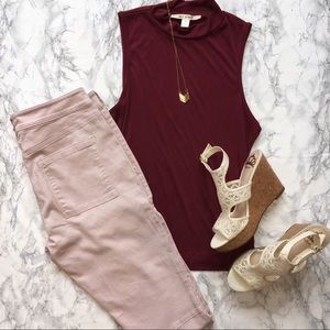 🖤Loft Pink Skinny Ankle Pant🖤