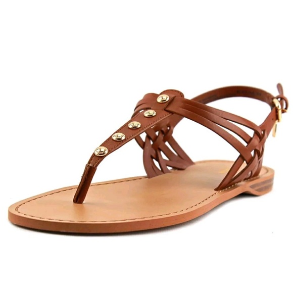 Coach Shoes - Coach Caleigh Brown Leather Slingback Sandals