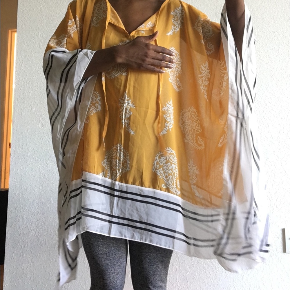 Yellow Paisley Print Caftan