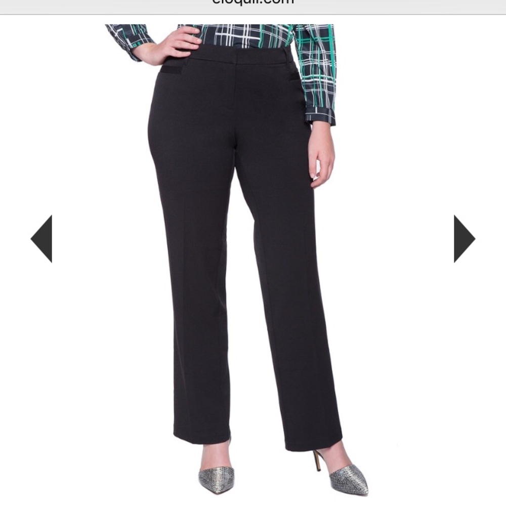 EUC Eloquii Sheffield Straight Leg Pant Black 14