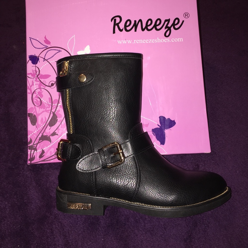 Mid calf riding boots.