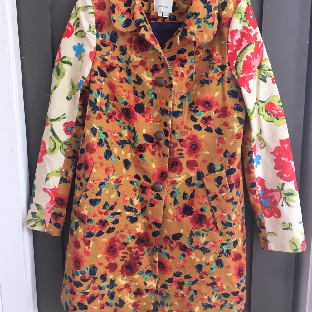 Anthropologie Elevenses Floral Coat