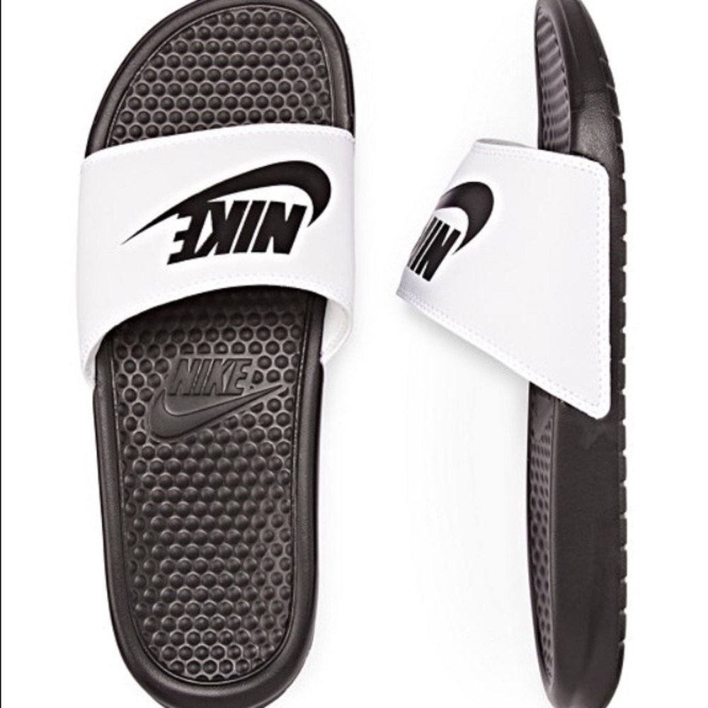 Nike slides, white