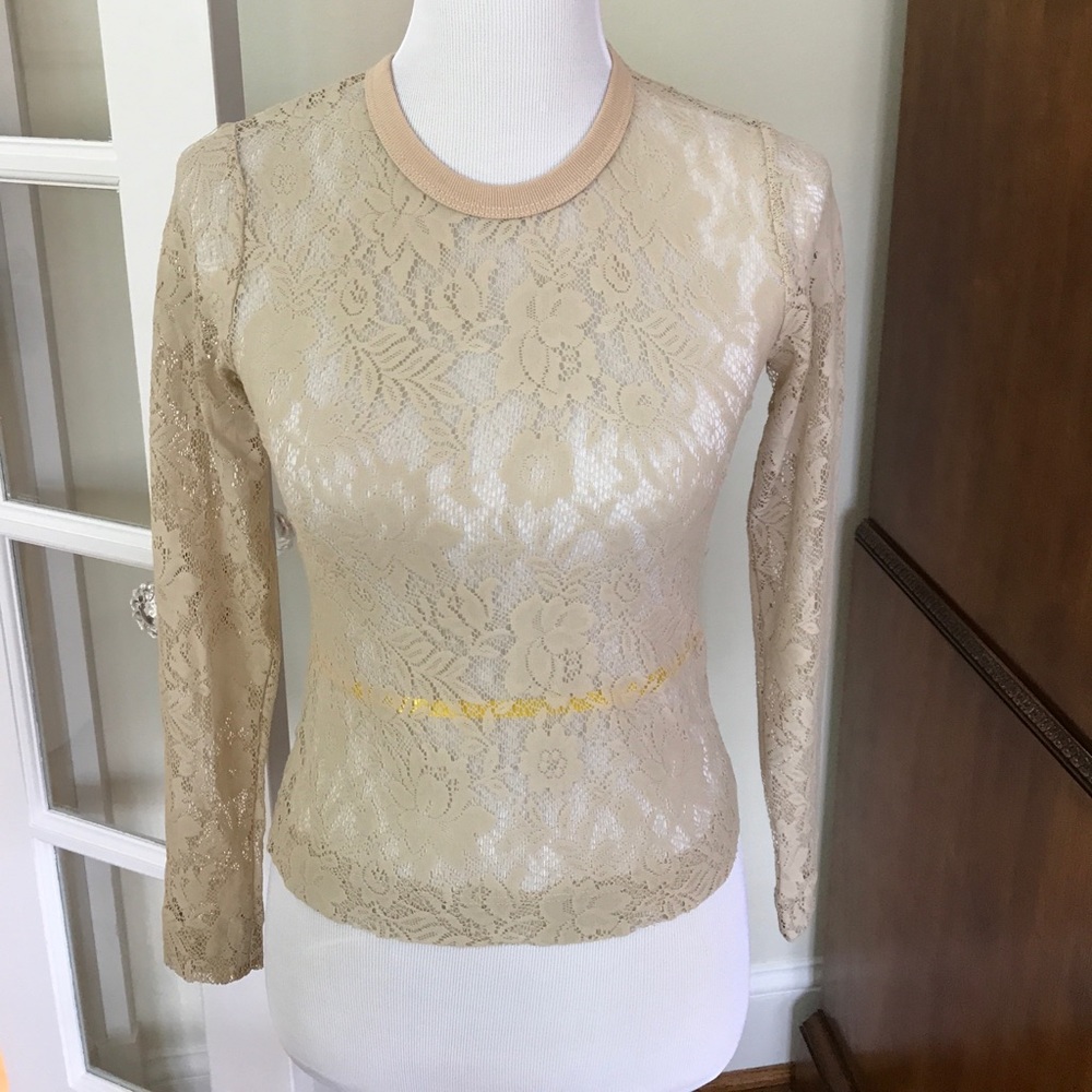 Sheer lace knit top