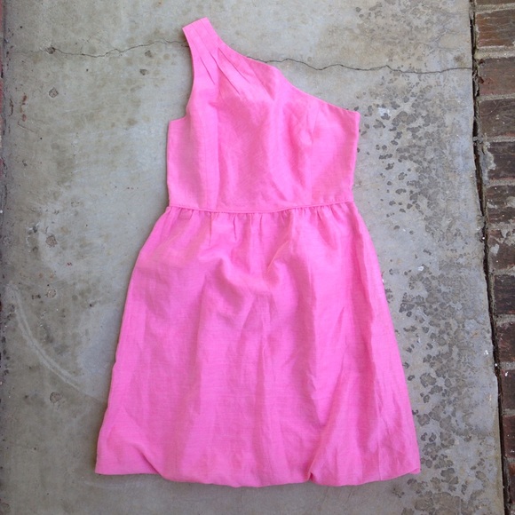 💸SOLD💸J. Crew pink one shoulder Bubble dress - Picture 2 of 5
