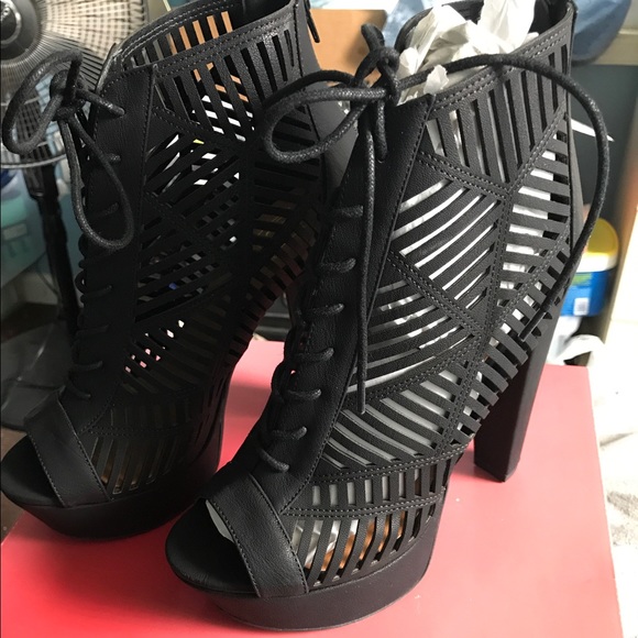 Laser cut platform booties - Picture 3 of 5