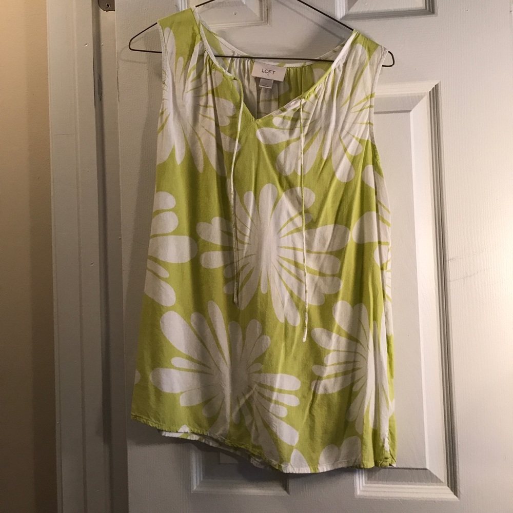 Green and white Sleeveless Blouse
