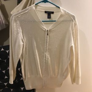 White House Black Market Sequin Light Sweater