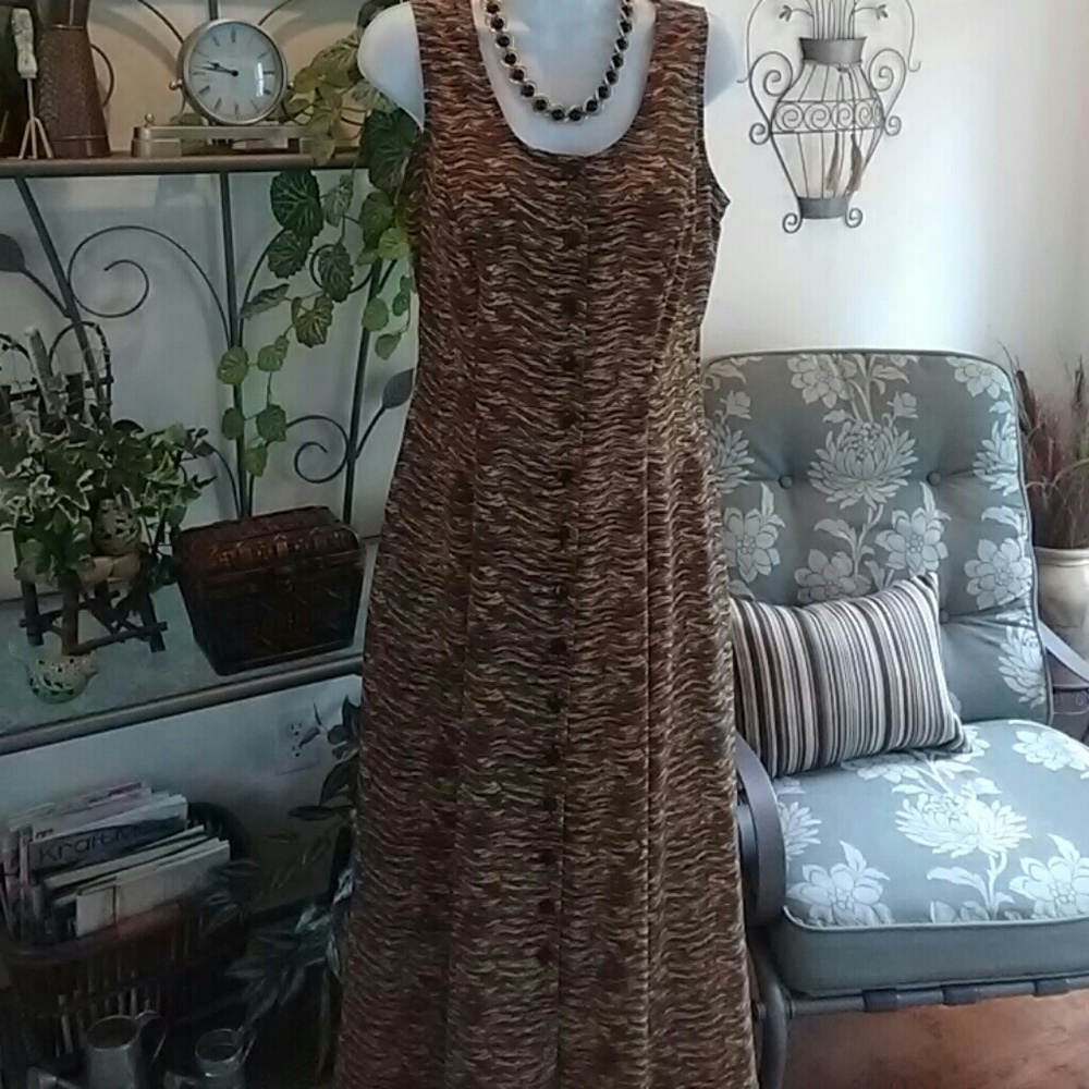 Brown/ Blk Print Dress