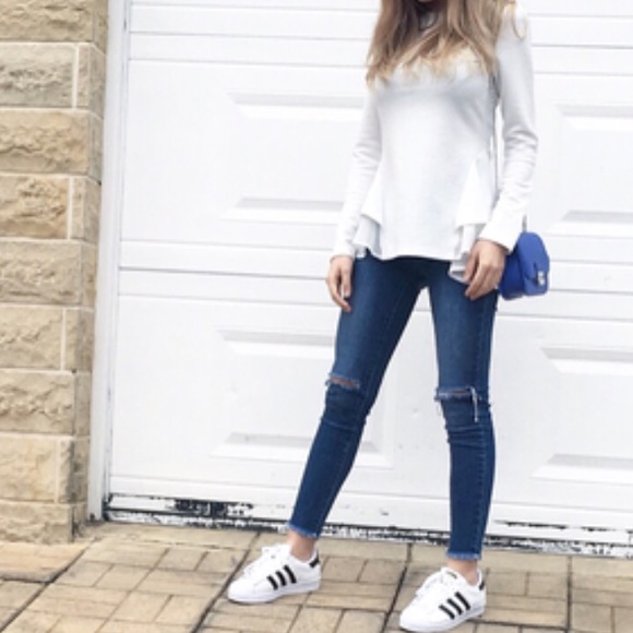 🆕⚡️🇺🇸Chiffon ruffle hem high low long sleevetop - Picture 4 of 8