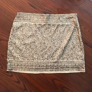 Express Gold Sequin Mini Skirt