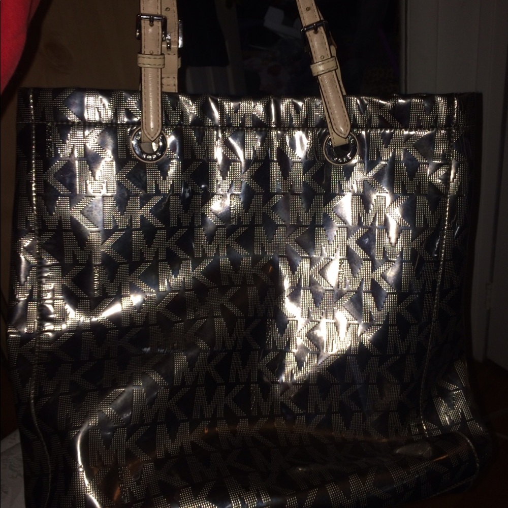 Metallic grey mk bag