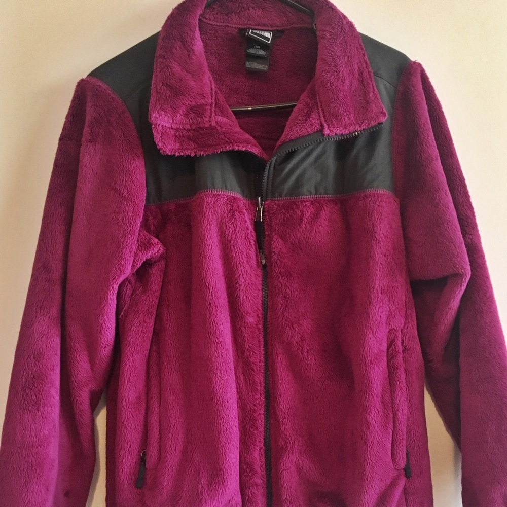 MOVING SALE: North Face Fuzzy Zip-Up in Magenta