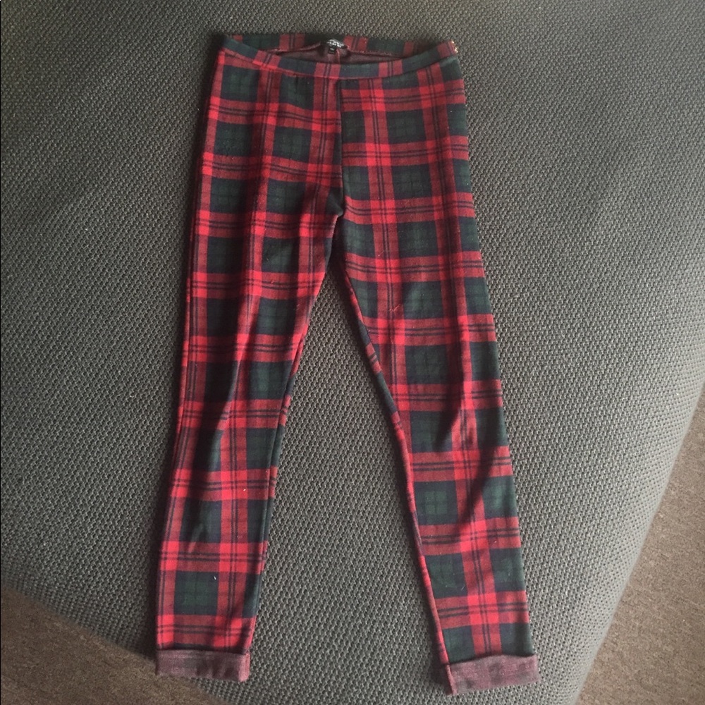 Topshop red gingham ladies pants size 12