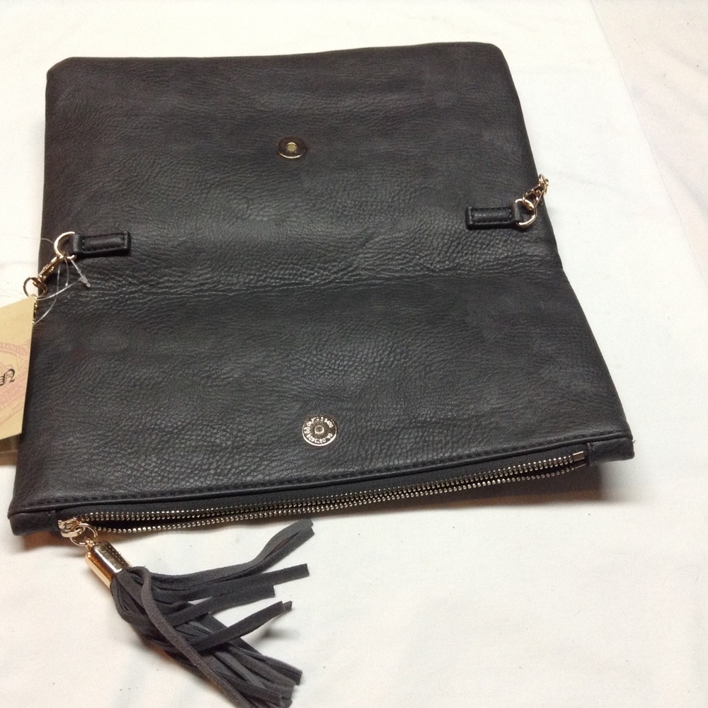 Grayish blue fold over clutch or shoulder strap👜 - Picture 2 of 3