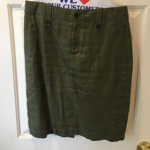 J Crew Linen Cargo Pencil Skirt