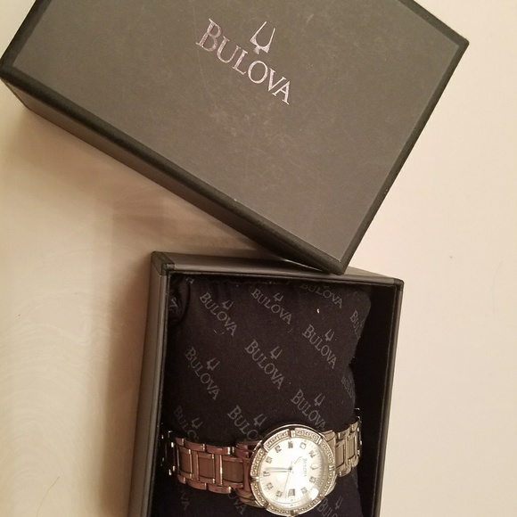 Bulova 96R105 24 diamonds ladies watch.