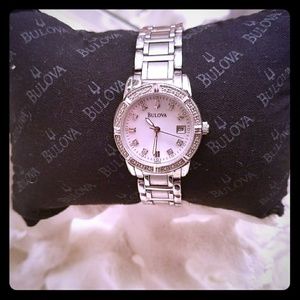 Bulova 96R105 24 diamonds ladies watch.