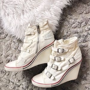 ASH brand 'Thelma' white wedge sneakers