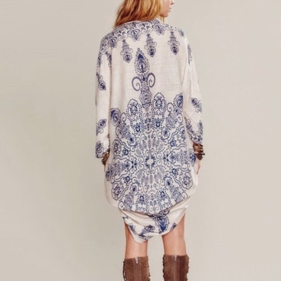 Boho kimono scarf cover up trendy open sold - Picture 4 of 5