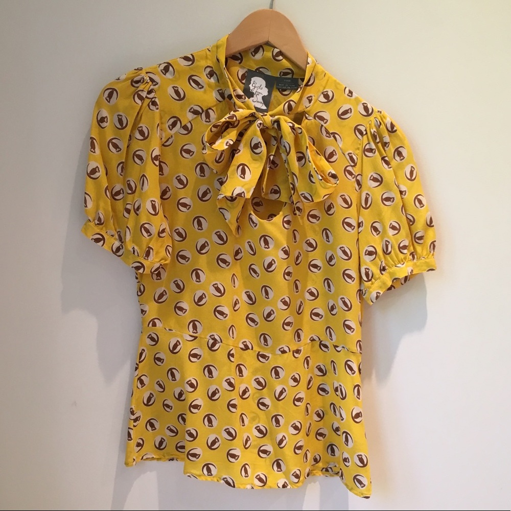 Anthropologie Lemon Liftoff Blouse