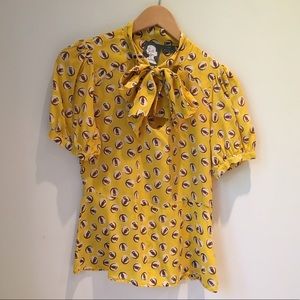 Anthropologie Lemon Liftoff Blouse