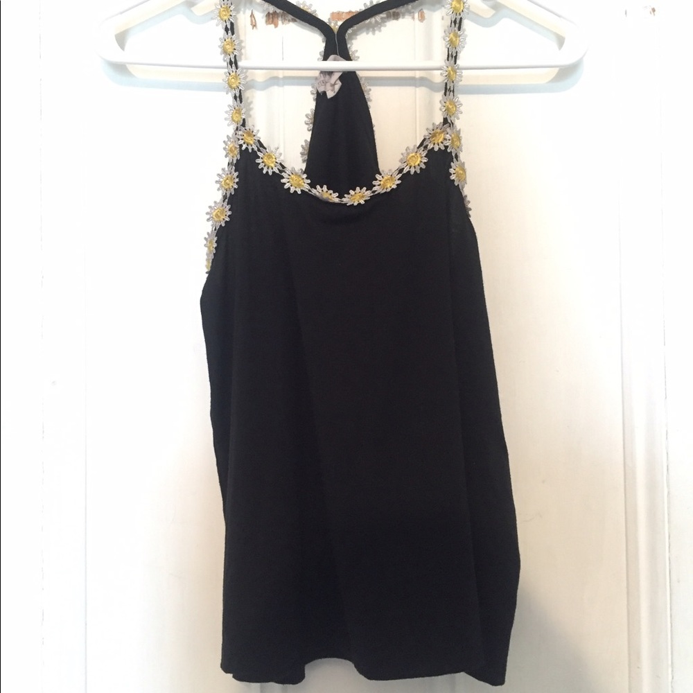 LA Hearts Pacsun Tank Top Daisy Floral Trim Shirt