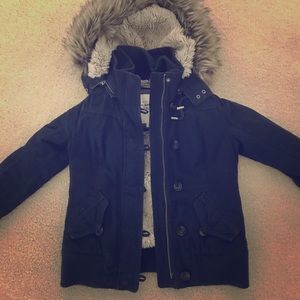 Abercrombie and Fitch faux fur lined coat